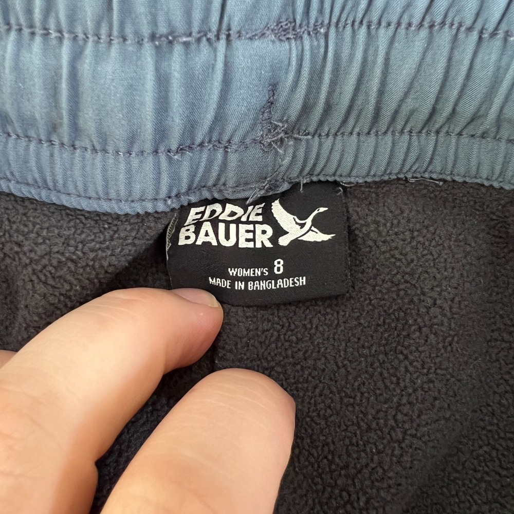 Eddie Bauer Travex Fleece Lined Pants Women Size 8 Blue Gray Casual Outdoor - Picture 3 of 6